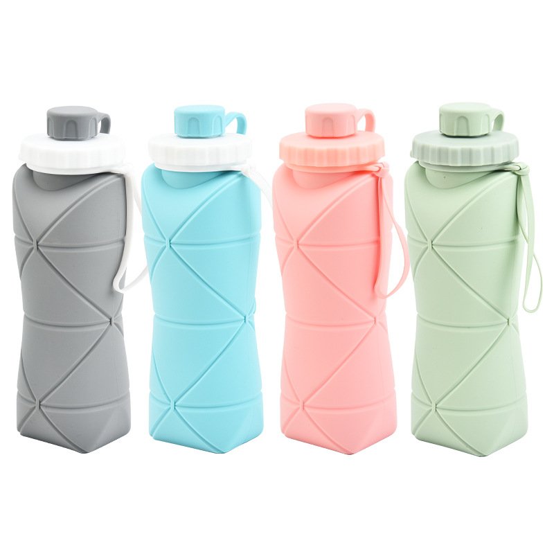 Custom Kids Silicone Foldable Collapsible Water Bottle Bpa Free Eco Collapsible Portable Water Bottle Silicone