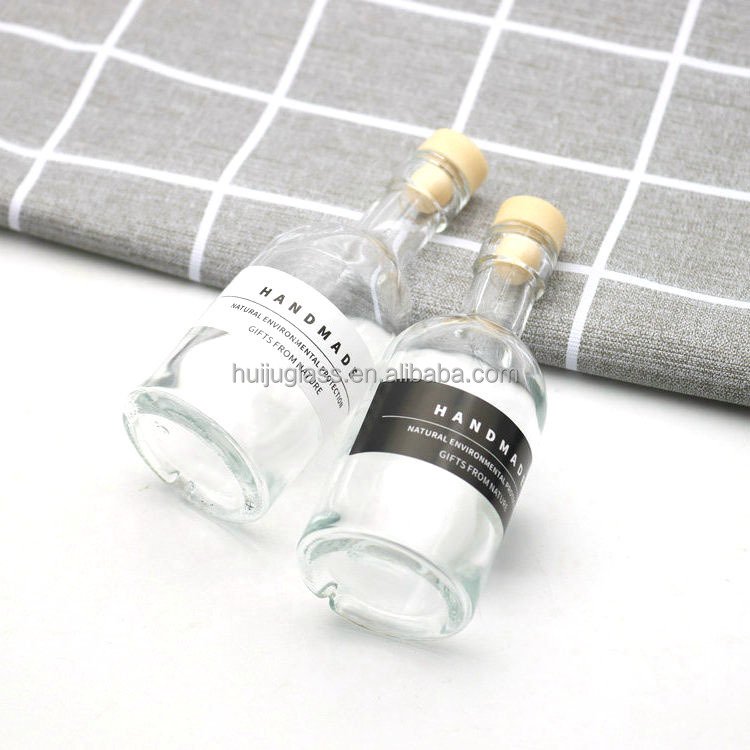 50ml whisky glass bottle with T cork top and Customized Label