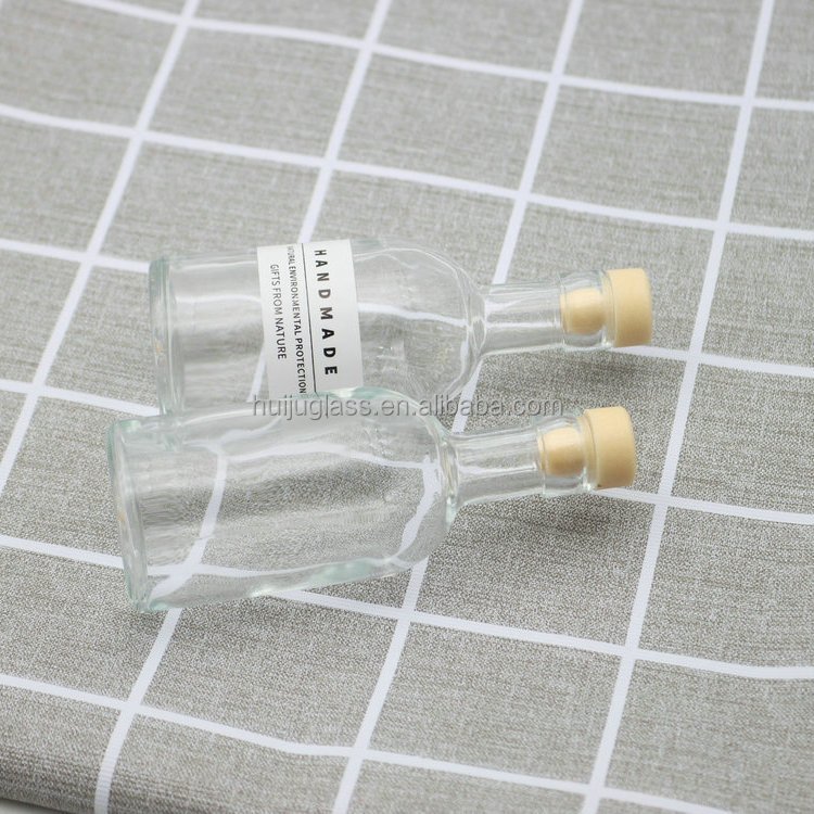 50ml whisky glass bottle with T cork top and Customized Label