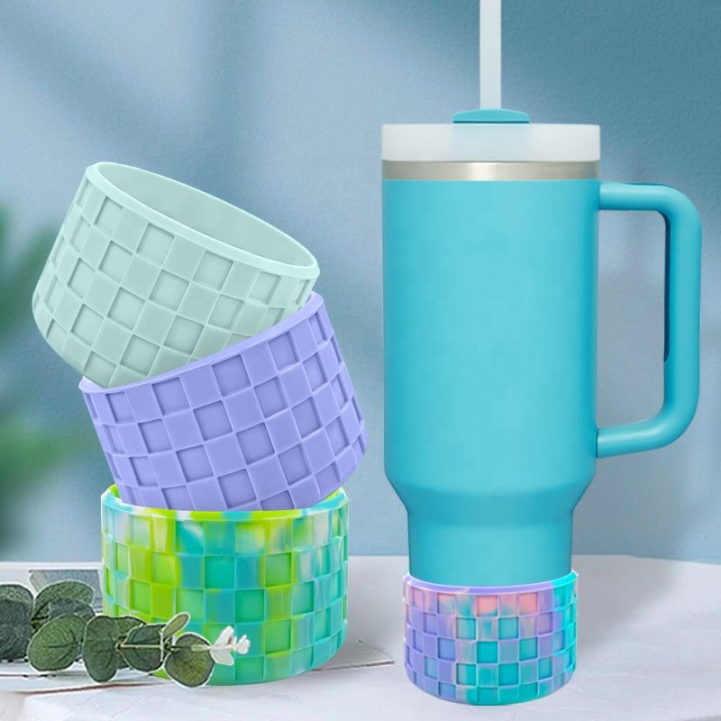 3D Checked Texture Silicone Sleeves Tumbler Bumpers NEW Pearl Metallic Chameleon Era 40oz Dark Aura Silicone Boots