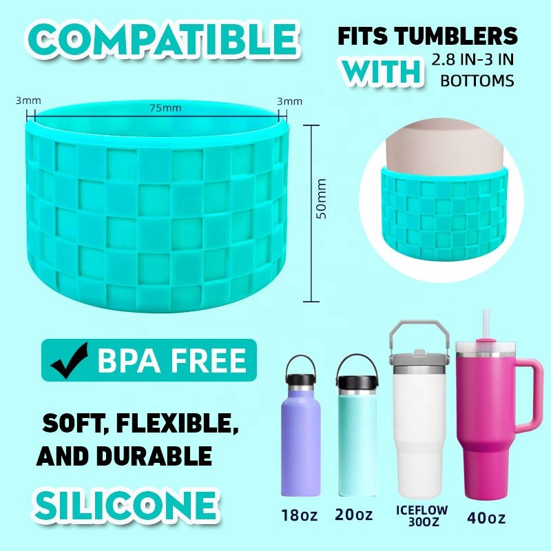 3D Checked Texture Silicone Sleeves Tumbler Bumpers NEW Pearl Metallic Chameleon Era 40oz Dark Aura Silicone Boots
