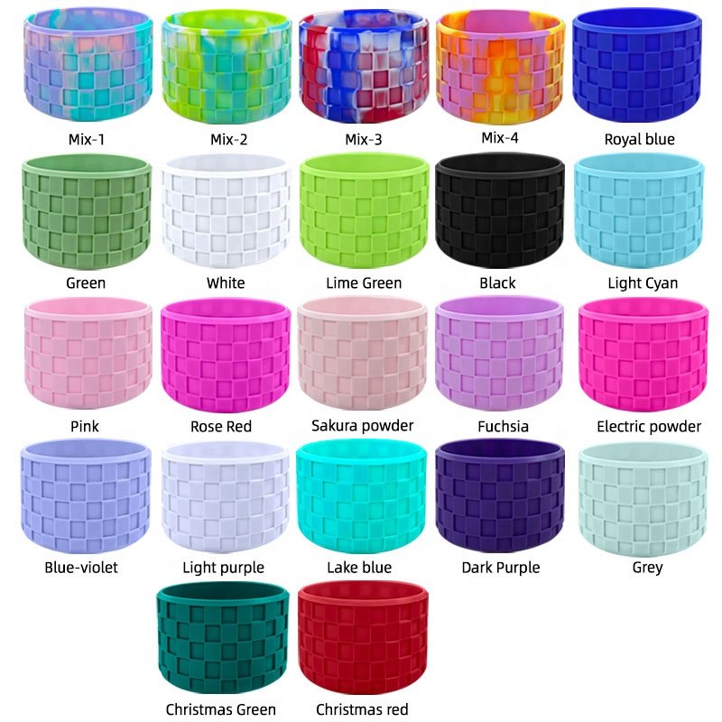3D Checked Texture Silicone Sleeves Tumbler Bumpers NEW Pearl Metallic Chameleon Era 40oz Dark Aura Silicone Boots