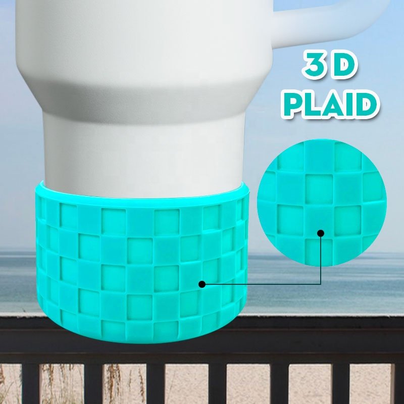 3D Checked Texture Silicone Sleeves Tumbler Bumpers NEW Pearl Metallic Chameleon Era 40oz Dark Aura Silicone Boots