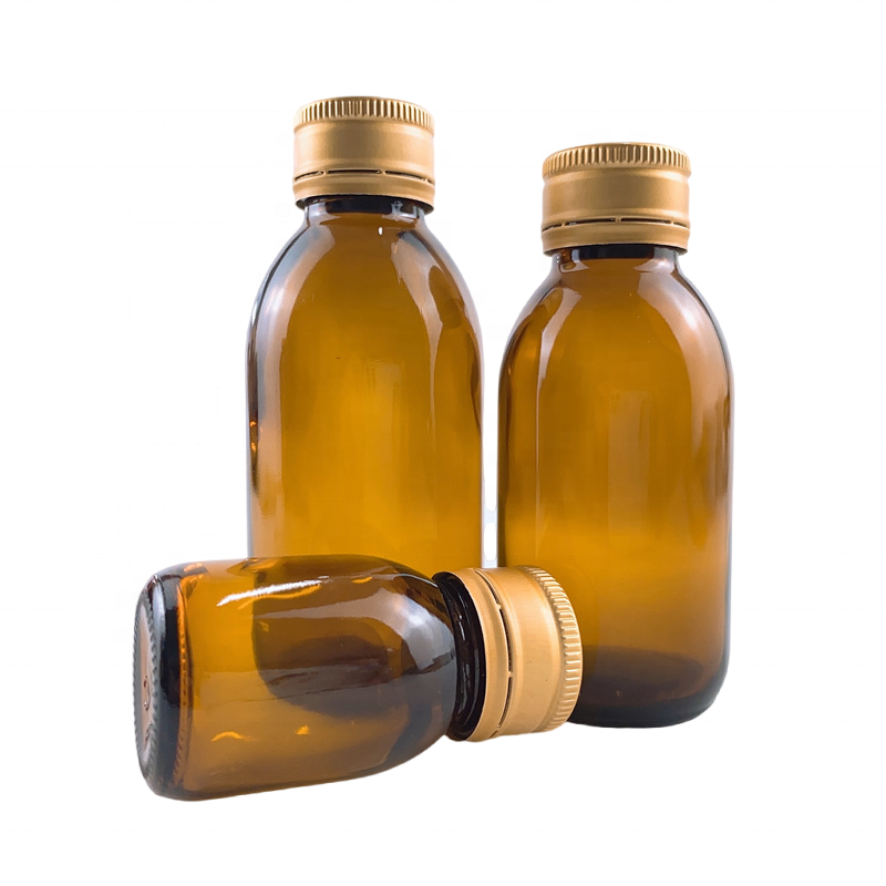 Bouteille de verre 30ml 50ml 60ml 100ml 150ml Empty amber Oral liquid medical syrup glass bottles with aluminum screw cap