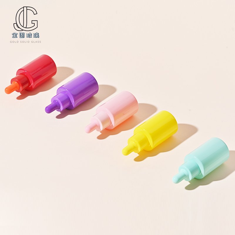 30ml Eyedropper Bottle Oil Bottle Portable Small Sample Essence Emulsion Dispenser Bottle Macaron Color Cosmetic Glass Burette