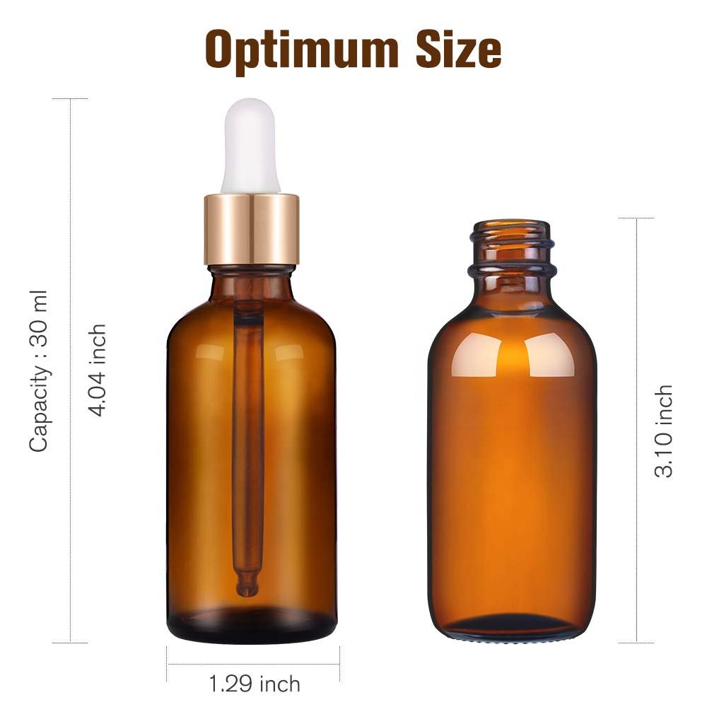 1oz Glass Dropper Bottle Empty Amber Glass Bottles with 2 Funnels & Pipettes 30ml Dropper Bottles for Essential Oils Body Oils