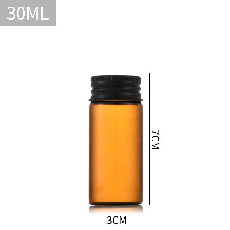 Amber glass vials 5ml 10ml 15ml 20ml clear storage glass bottle with aluminum screw cap