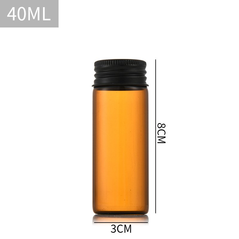 Amber glass vials 5ml 10ml 15ml 20ml clear storage glass bottle with aluminum screw cap