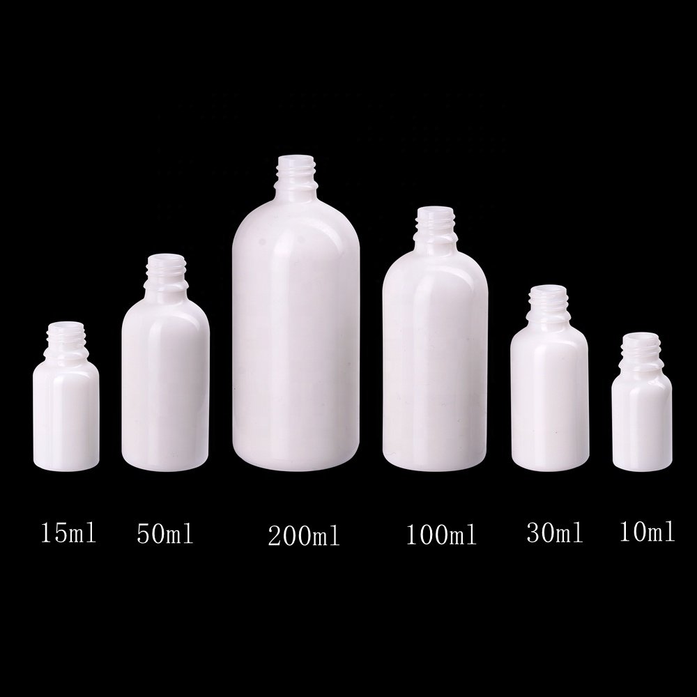 bamboo cosmetic bottle empty opal white glass bottle 10 ml 15 ml 30 ml 50 ml 100 ml cosmetic serum bottle with bamboo pump