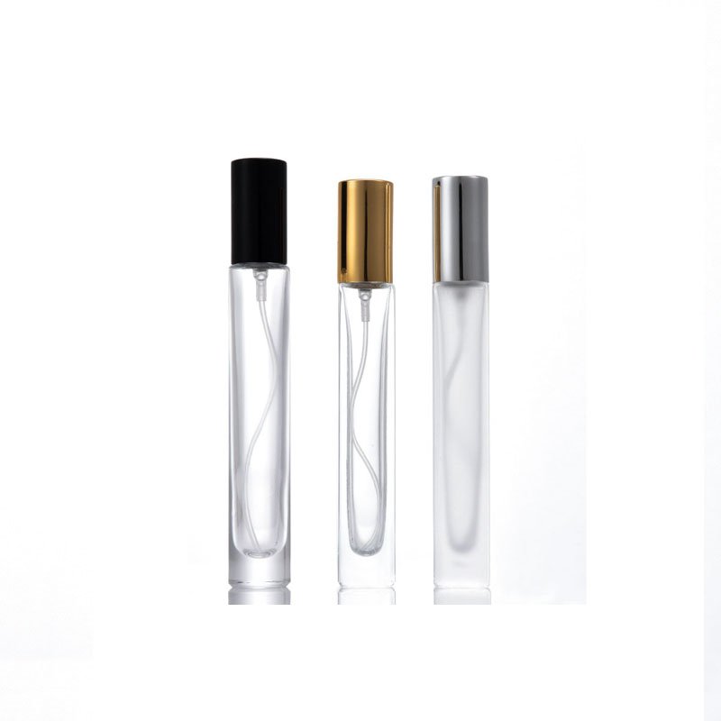 Custom Portable 10ml Clear Glass Refillable Perfume Spray Bottle with Aluminum Cap