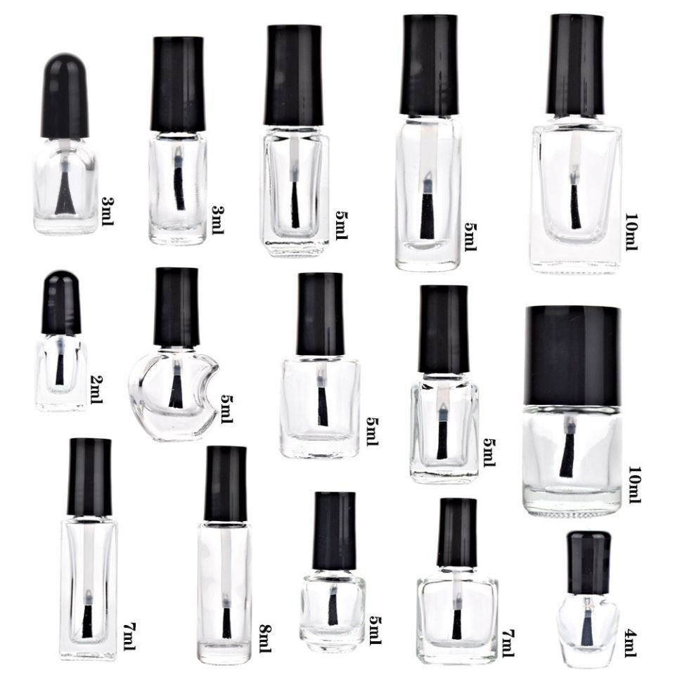5ml 10ml 15ml 20ml Glue paint nail polish brush child-proof spiral mouth black lid For fine oil bottles