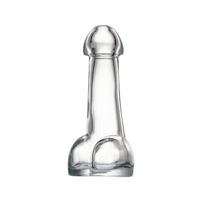 Transparent Willy Penis Shaped Bottle Cup Creative Wine Drinking Glass for Night Club Bachelor Party glass bottle