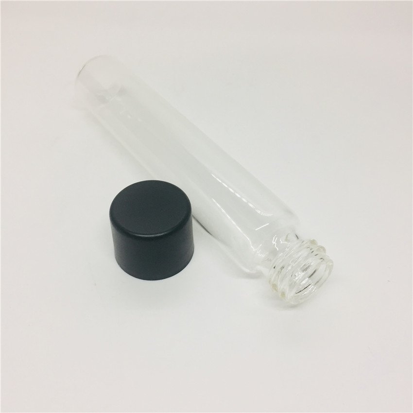 factory Empty dia 22mm clear glass bottle with smooth child resistant cap