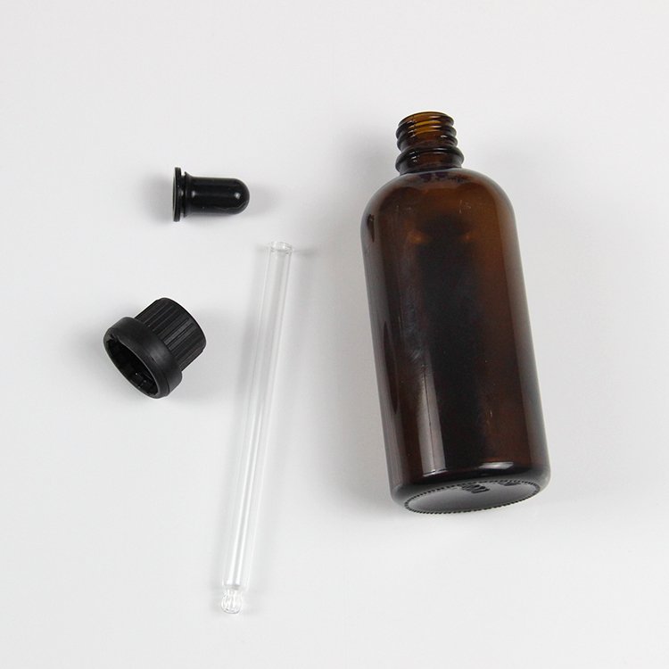 Custom 1oz 10ml 30ml 50ml 100ml luxury clear oil glass round cosmetic dropper bottle 2 oz 60ml
