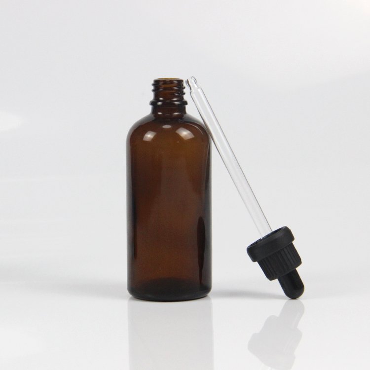 Custom 1oz 10ml 30ml 50ml 100ml luxury clear oil glass round cosmetic dropper bottle 2 oz 60ml