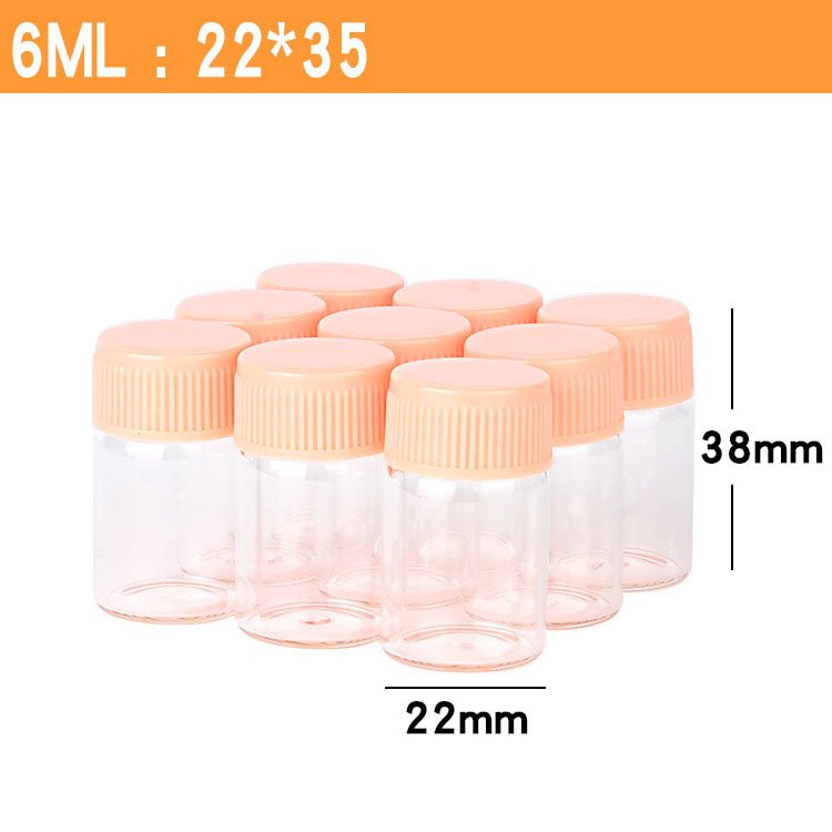22mm 5ml 10ml 14ml Custom Design Medicine Mini Glass Vials Clear Sample Skincare Small Glass Bottles With Plastic Screw Lid