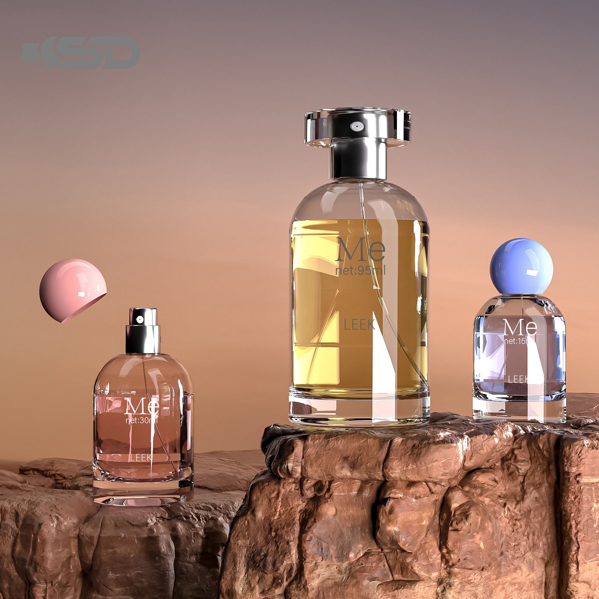 Custom Perfume Bottle 100ml 50ml Unique Perfume Design Sprayer Perfume Bottle Glass Bottle With Box