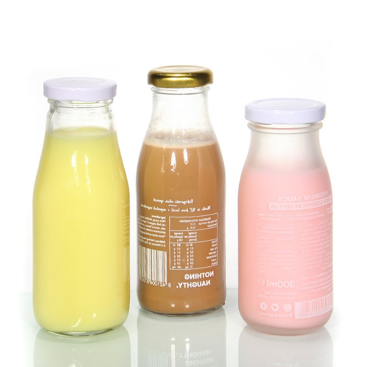 200ml 250ml 500ml 1000ml beverage milk juice glass bottle with lid