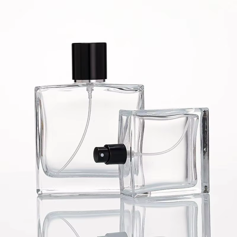 Factory price wholesales 30ml 50ml 100ml clear transparent cosmetic perfume spray glass bottle with pump sprayer