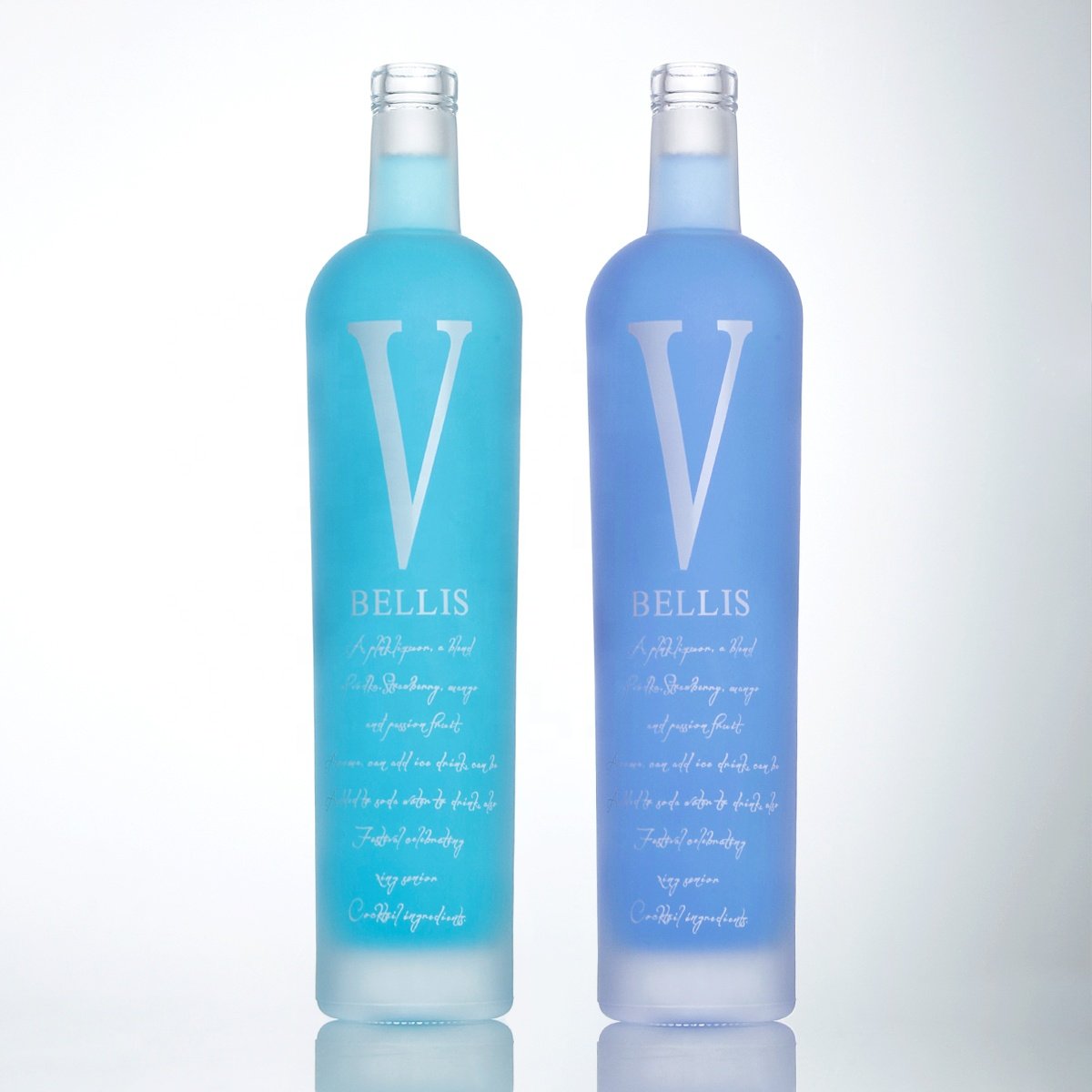 Wholesale Multi Color 750 ml 700 ml Modern Frosted Wine Bottle Empty High Shoulder Vodka Glass Bottle
