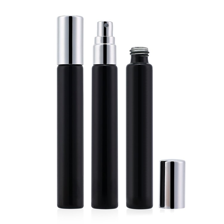 empty pocket size thin square black perfume bottle 10ml perfume bottle thick glass spray small perfume spray bottles
