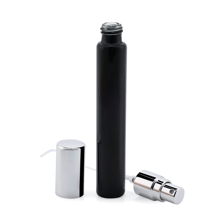 empty pocket size thin square black perfume bottle 10ml perfume bottle thick glass spray small perfume spray bottles