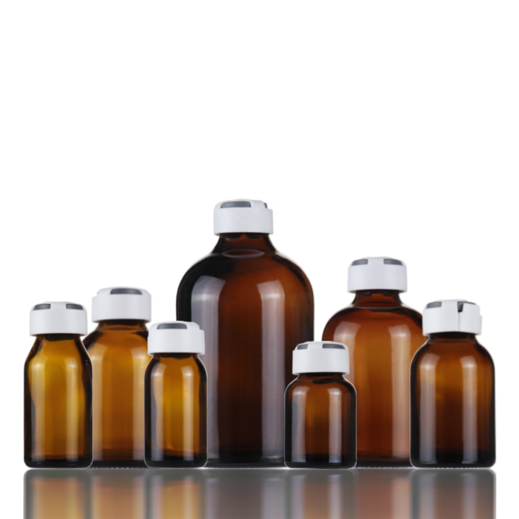 Empty sterile vials 5ml 7ml 8ml 10ml 15ml 20ml 30ml 50ml 100ml thick injection glass bottle medicine bottle with pulling caps