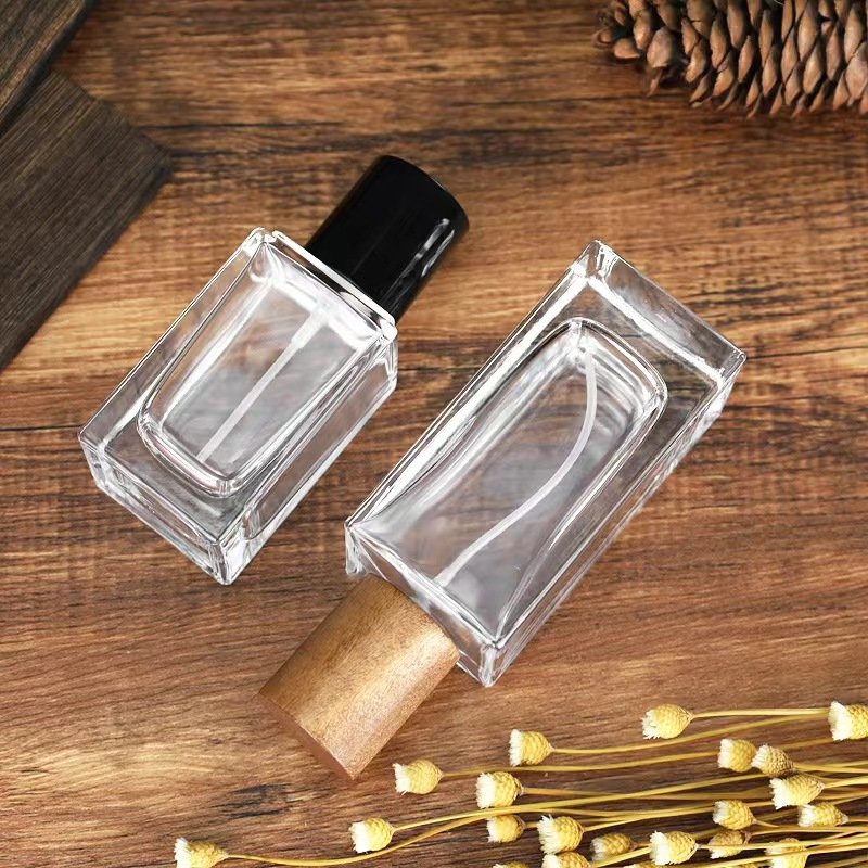 Custom Round Empty Clear Fragrance Glass Perfume Bottle 30ml 50ml 100ml Perfume Spray Glass Bottles with Cap