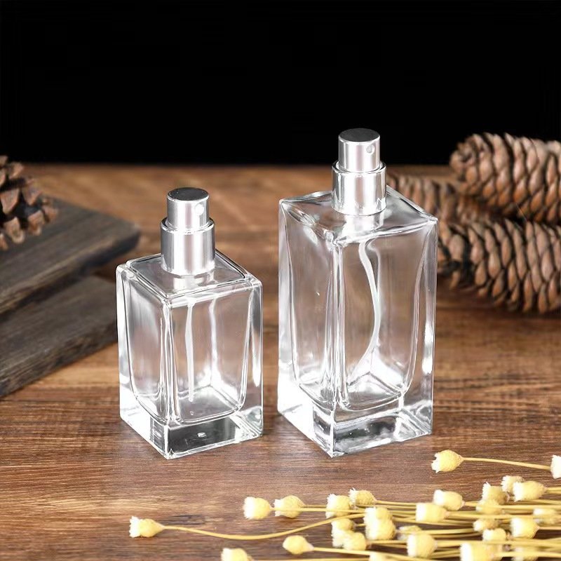 Custom Round Empty Clear Fragrance Glass Perfume Bottle 30ml 50ml 100ml Perfume Spray Glass Bottles with Cap