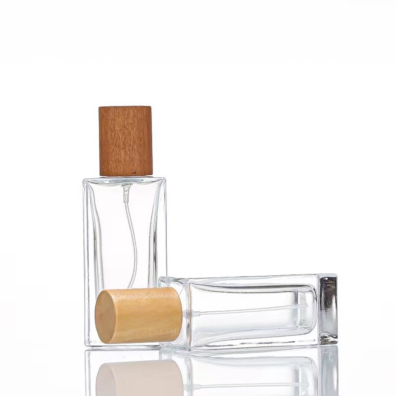 Custom Round Empty Clear Fragrance Glass Perfume Bottle 30ml 50ml 100ml Perfume Spray Glass Bottles with Cap