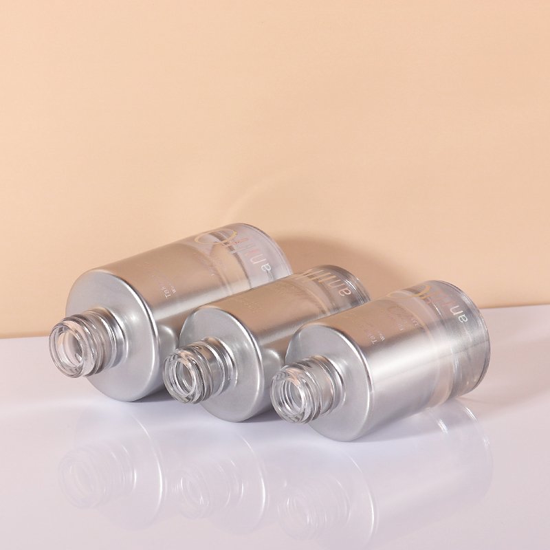30ml Thick Bottom Silver Beard Hair Essential Oil Serum Glass Dropper Bottle Cosmetic Glass Bottle With Dropper