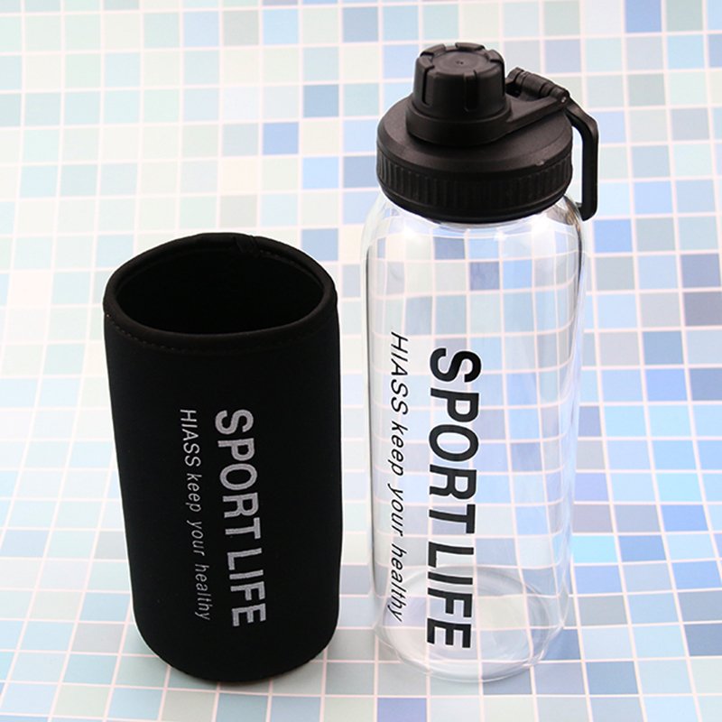 1000ml Portable Crystal Gym Sports Glass Bottle Water Drink Bottle with Tea Infuser