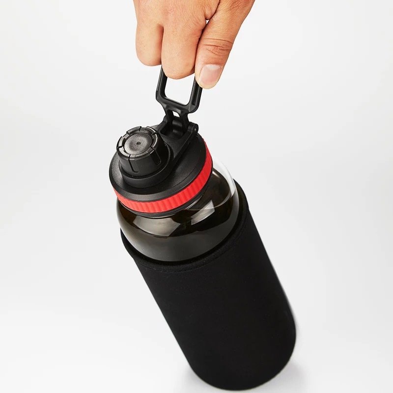 1000ml Portable Crystal Gym Sports Glass Bottle Water Drink Bottle with Tea Infuser