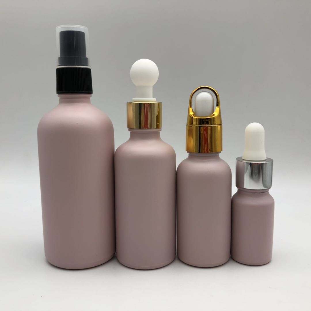 Custom Printed Glass Dropper Bottle 5ml 10ml 30ml 50ml 60ml 100ml Macaron Frosted Round Glass Dropper Bottle With Screw Cap
