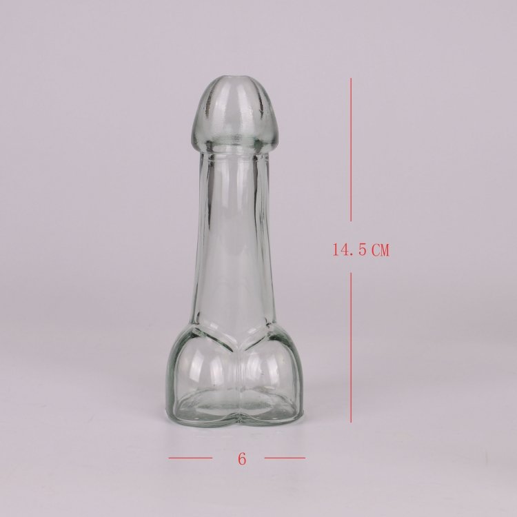 Wholesale Transparent Penis Shape Drinking Wine Glass Bottle Mug Cocktail Cup Bar Bachelor Party Dildo Glass Cup