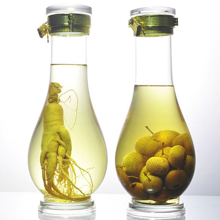 1000ml glass bottle high-grade food medicine sealed storage bottle from wine glass pot bubble wine bottle