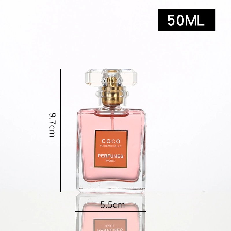 High quality Fea20mm for100ml perfume glass bottle with shiny gold perfume pump spray cap