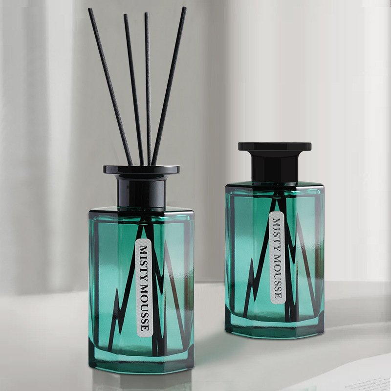 Green Glass Bottle Oil Reed Diffuser 180 days 200ml Home Office Hotel Scented Air freshener Reed Diffuser