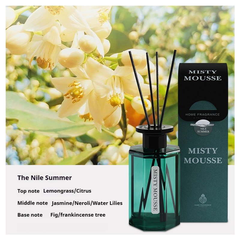 Green Glass Bottle Oil Reed Diffuser 180 days 200ml Home Office Hotel Scented Air freshener Reed Diffuser