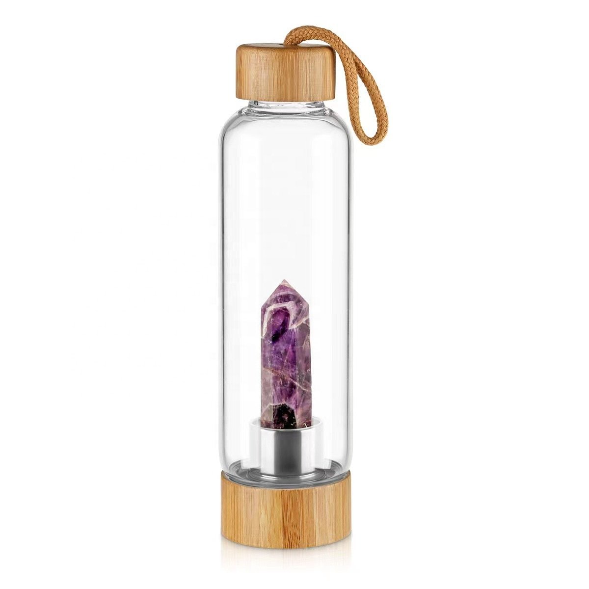 Direct Drinking Crystal Glass Bottle Lapis Lazuli Energy Quartz Gemstone Changeable Natural Crystal Center Wellness Healing
