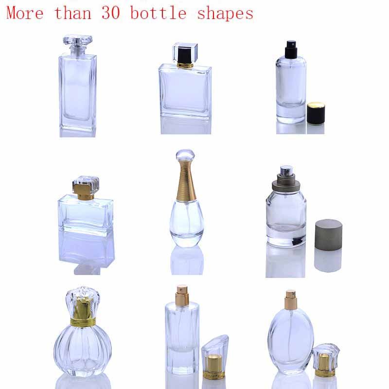 High quality Bottle for perfume Black cap 50ml Empty Square Perfume Glass Bottle with Sprayer (GPM54)