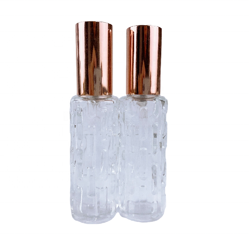 Balsam pear shaped perfume bottle 10ml glass perfume bottle for perfume with aluminum pump