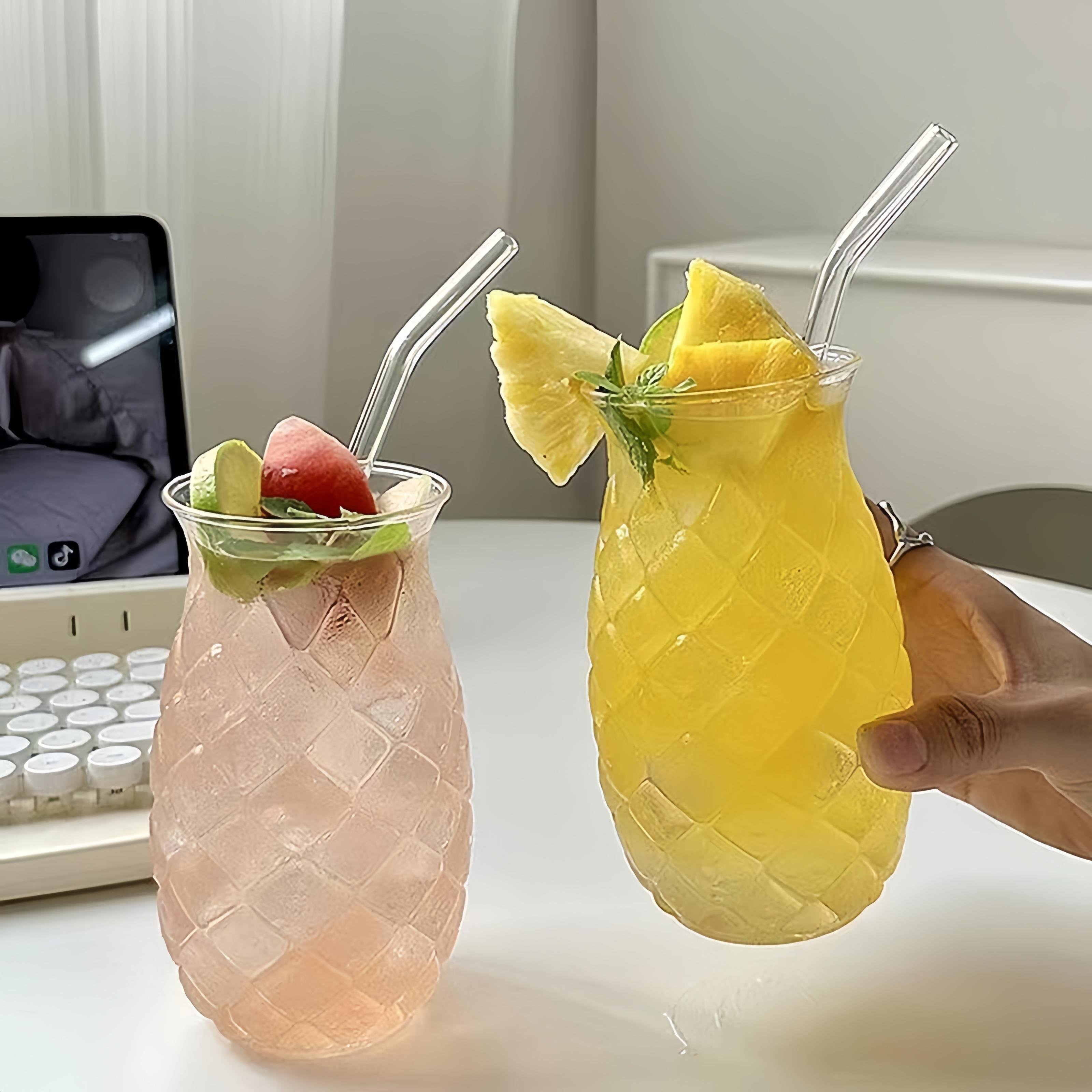 New customisable creative embossed juice glass pineapple cocktail glass glass water cup