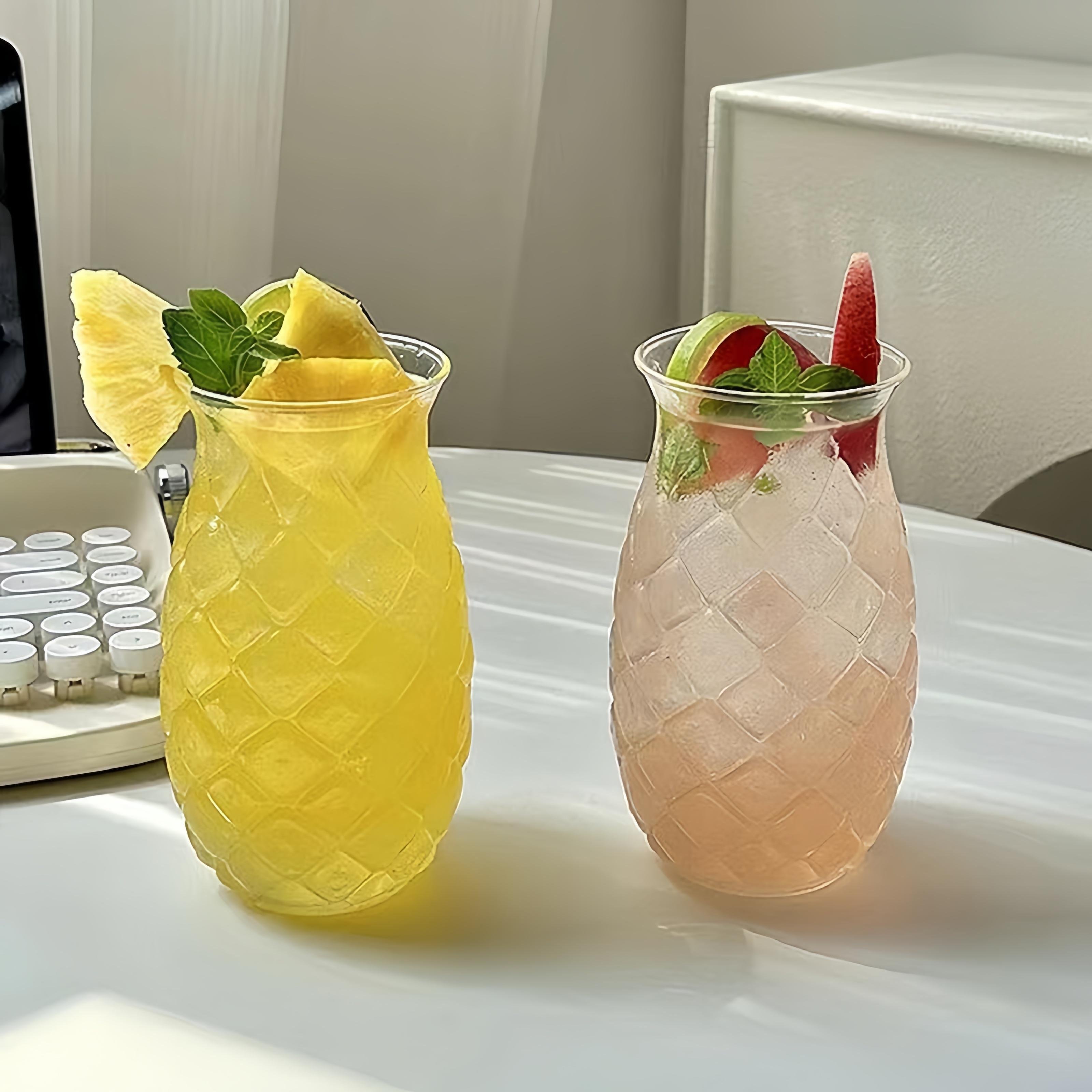 New customisable creative embossed juice glass pineapple cocktail glass glass water cup