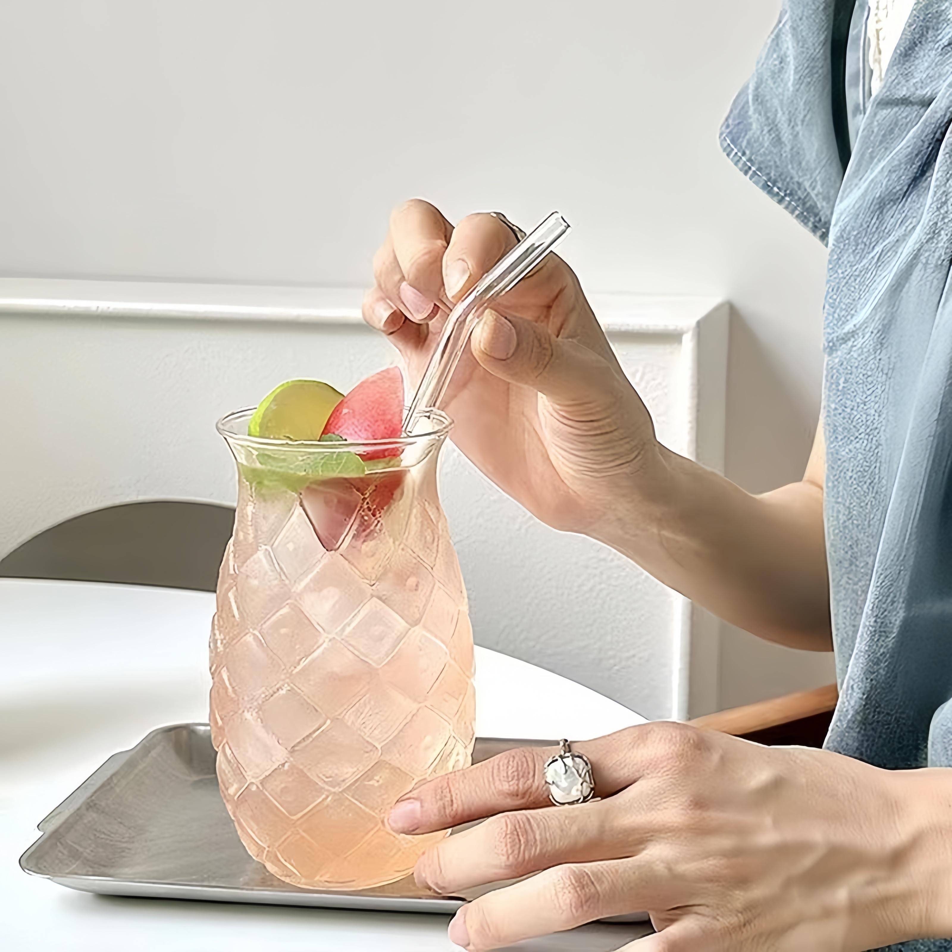 New customisable creative embossed juice glass pineapple cocktail glass glass water cup