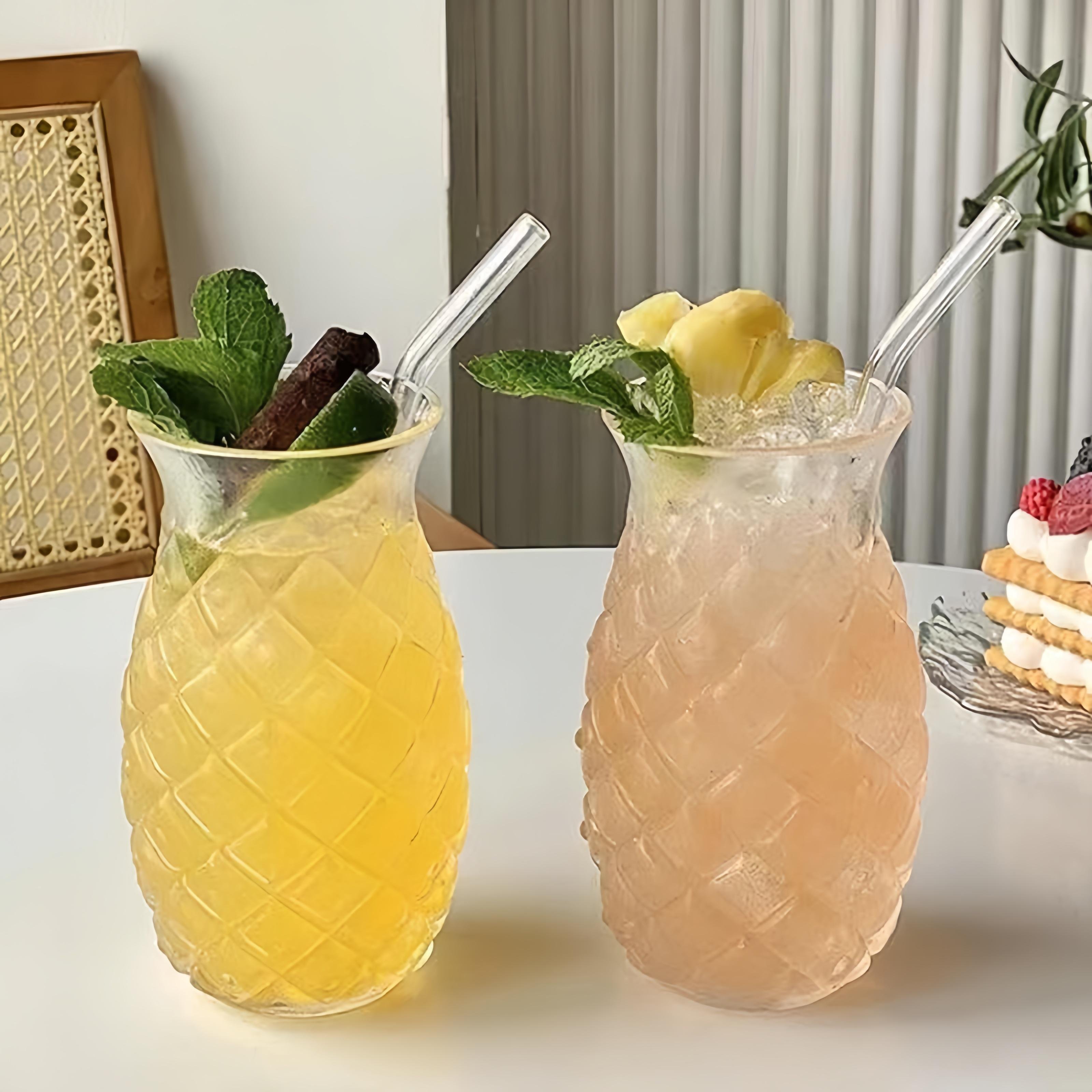 New customisable creative embossed juice glass pineapple cocktail glass glass water cup