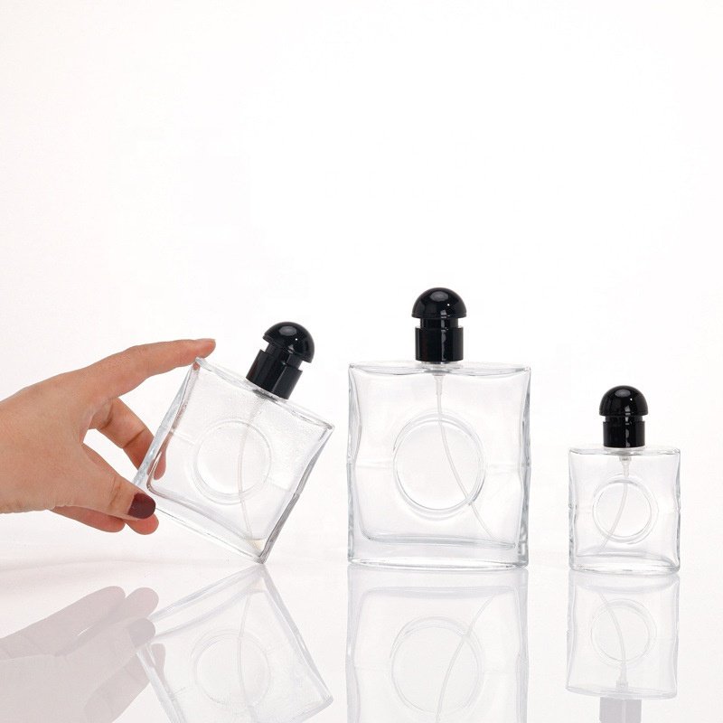30ml 50ml Luxury striped perfume bottle empty glass perfume bottles women round transparent cosmetic spray bottle Atomizer