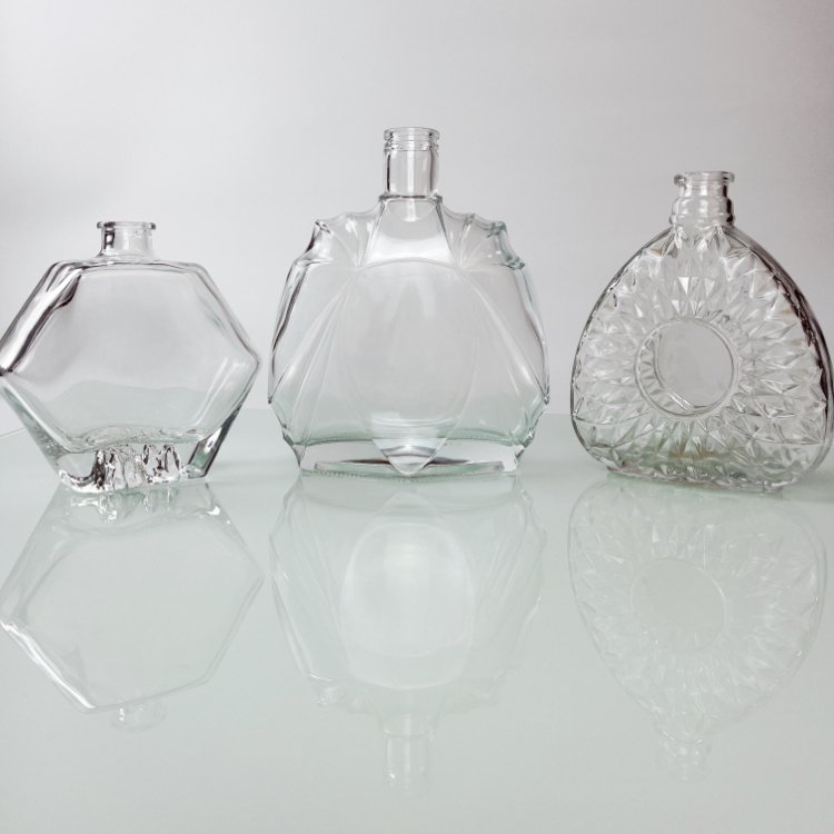 200ml 375ml 500ml 750ml 1000ml Transparent Round Empty Flint Glass Liquor Wine Whisky Vodka Tequila Bottle With Customizable pl