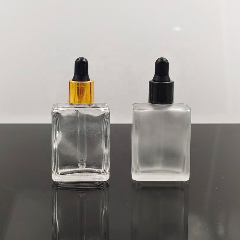 Wholesale 10ml 15ml 30ml Transparent Amber Essential Oil Roller Bottle Square 1oz Roll On Glass Bottles