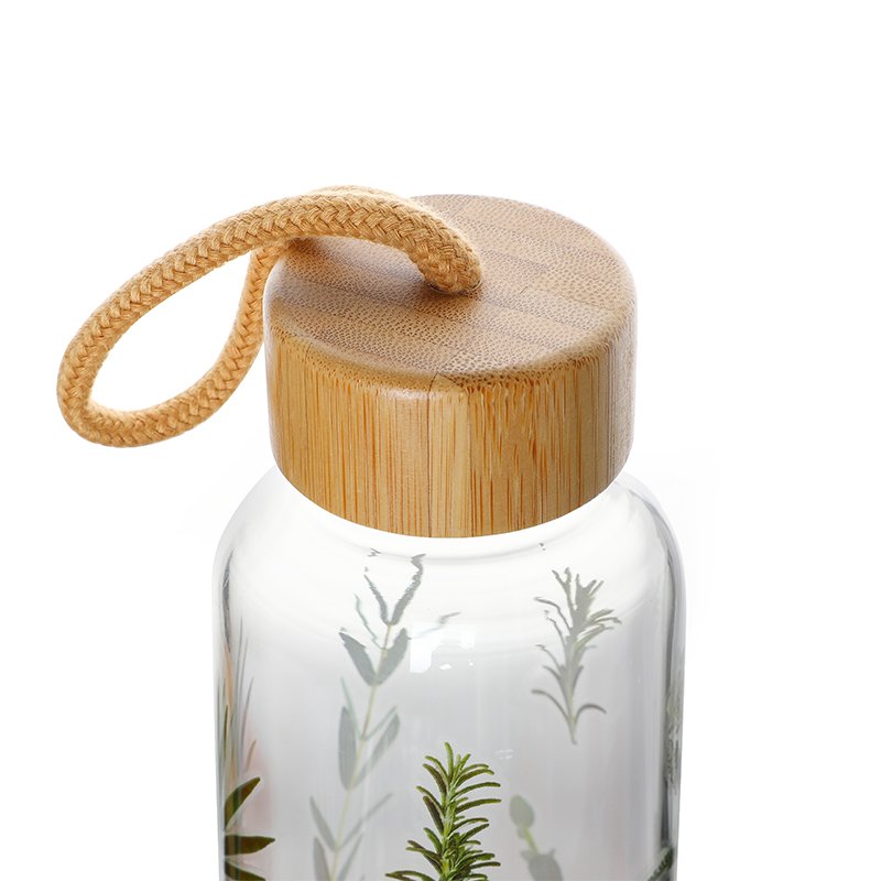Personalized Eco Friendly Reusable Classic Glass Bottle In Bulk Cheap Reusable Clear Glass Drink Water Bottle With Bamboo Lid